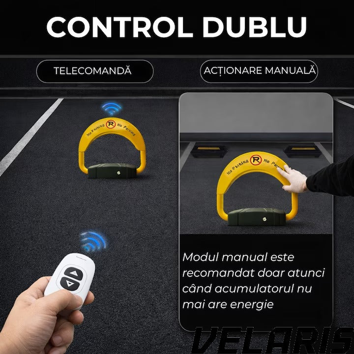 Blocator Parcare cu Telecomanda, Actionare Electrica, Functionare pe baterii, protectie Acces Auto, Design Rezistent