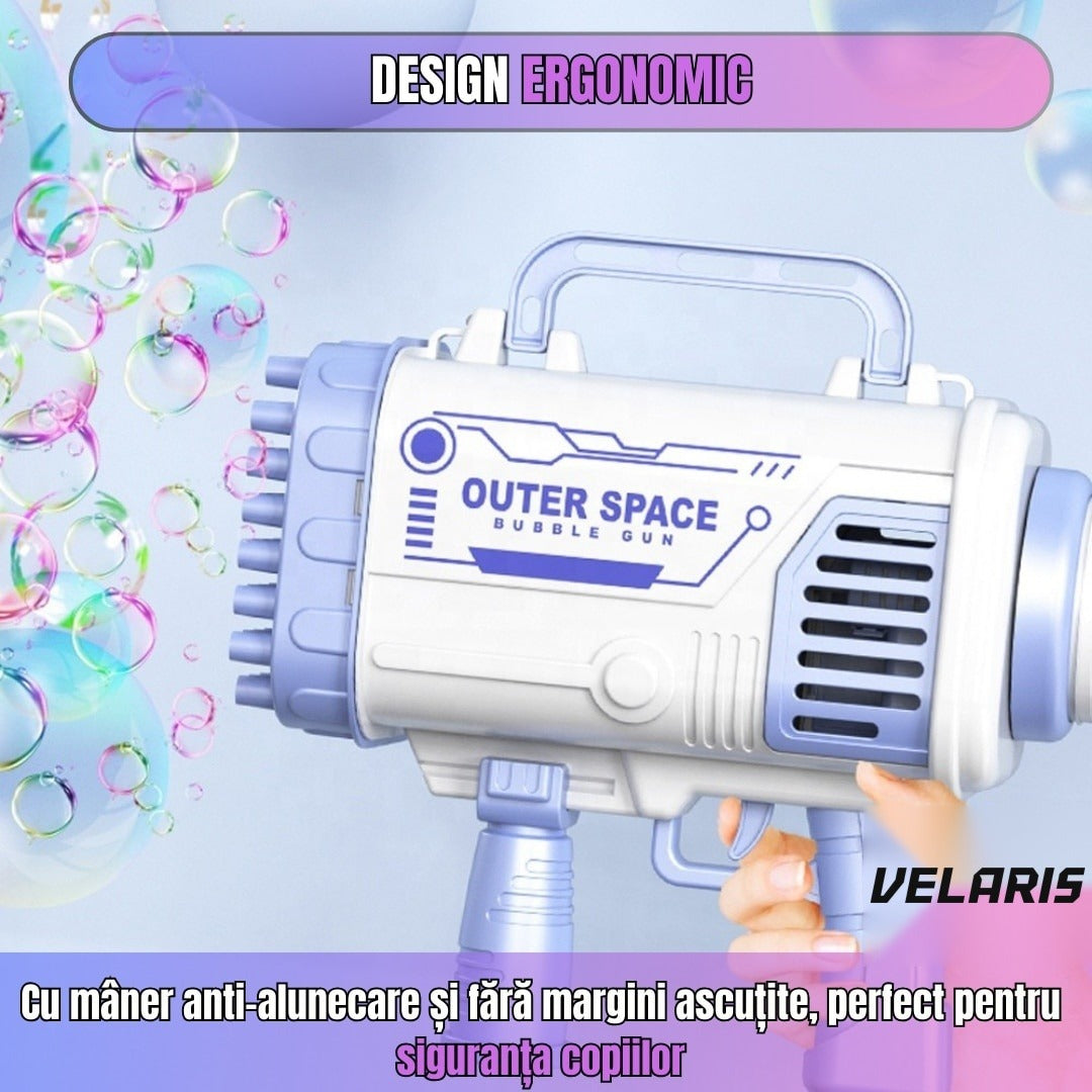 Pistol de baloane de săpun, 64 orificii, violet
