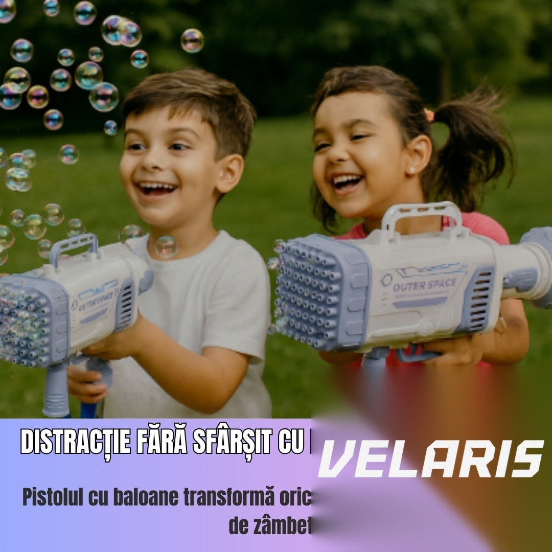 Pistol de baloane de săpun, 64 orificii, violet