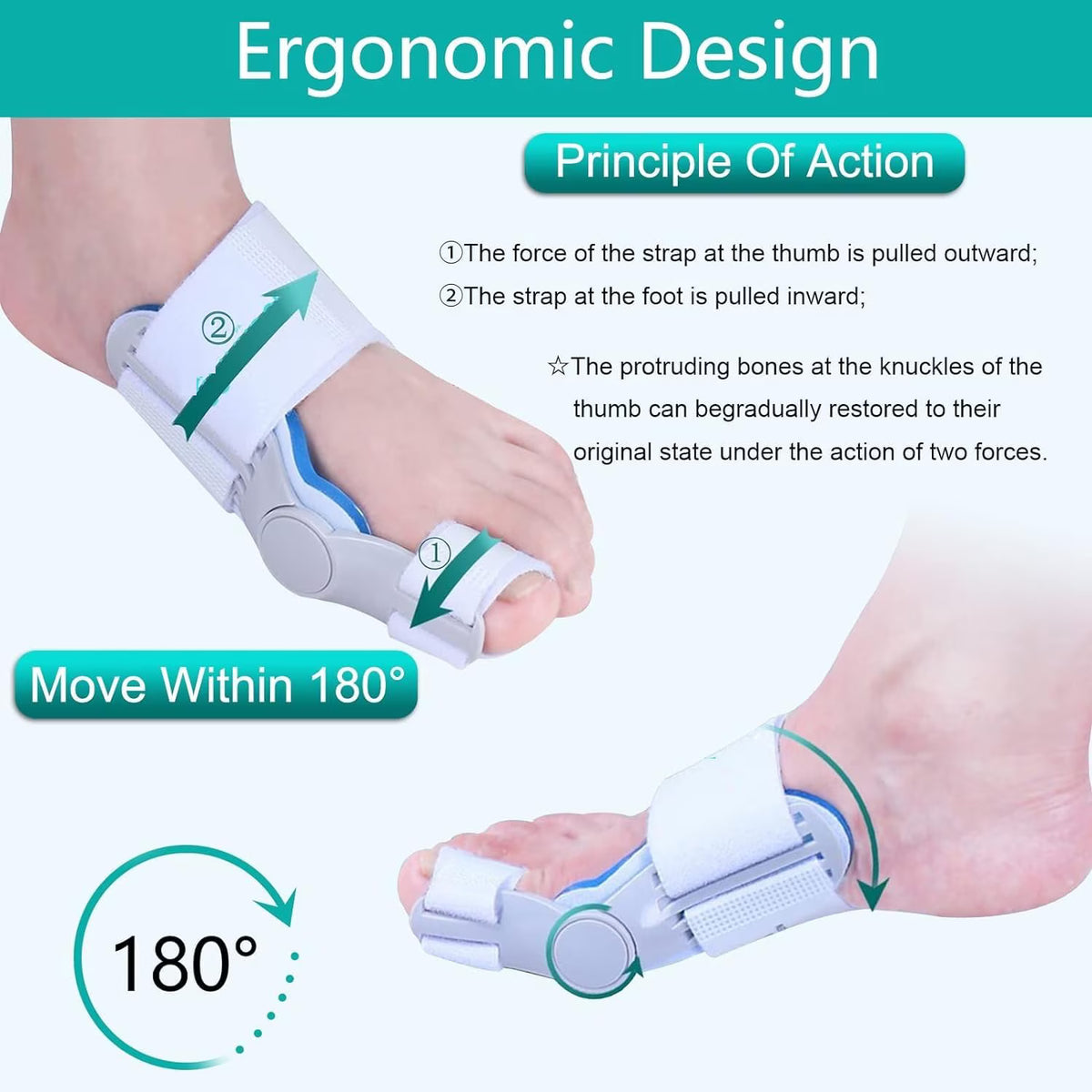 Corector bunion cu separator deget, sprijin ortopedic ajustabil, universal