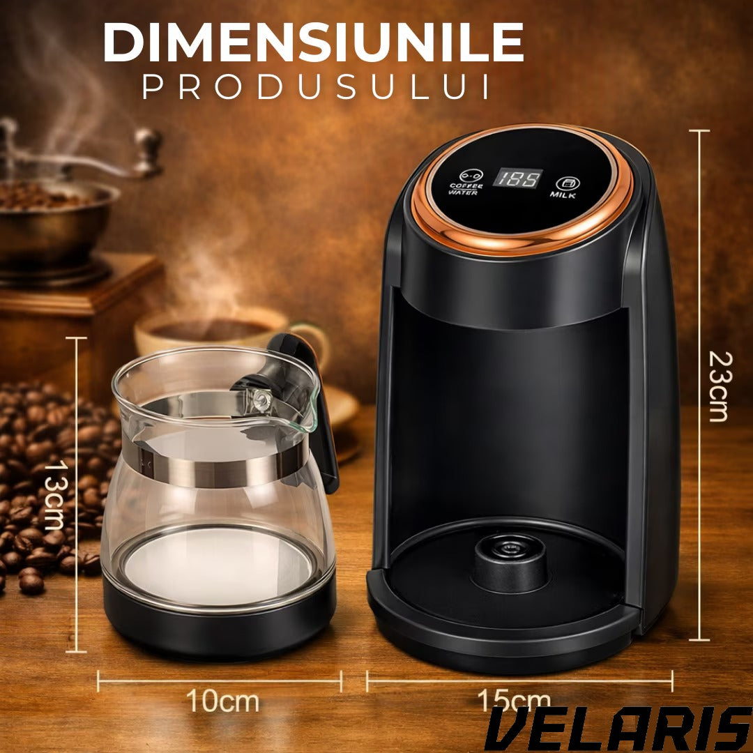 Cafetiera Electrica Tip Ibric pentru Cafea Turceasca, 600W, 0, 3L, Display LCD, Negru/Auriu, Multifunctionala