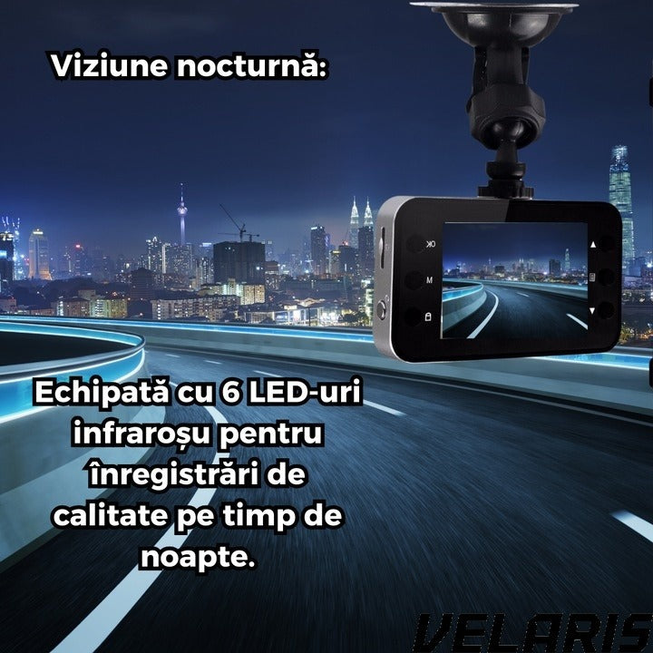 Camera Auto DVR Full HD 1080P cu Ecran 2.7" Night Vision, Unghi Larg 140°, Card 32GB Inclus