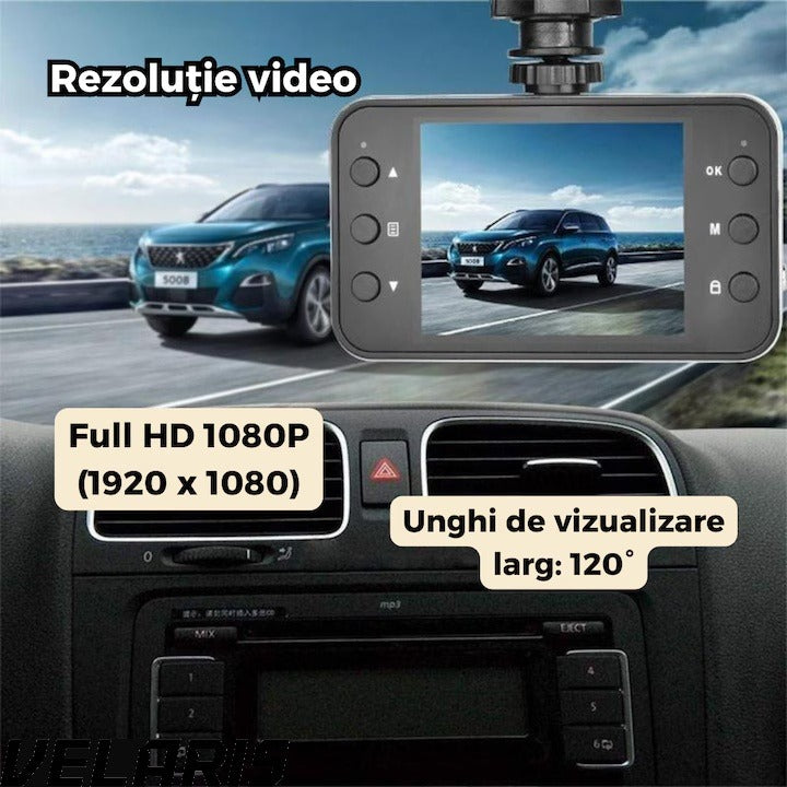 Camera Auto DVR Full HD 1080P cu Ecran 2.7" Night Vision, Unghi Larg 140°, Card 32GB Inclus