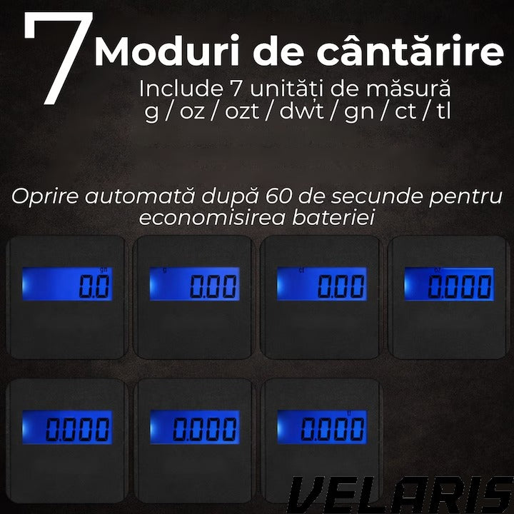 Cantar electronic pentru bijuterii, Pocket, 300 g, Rezolutie 0,01 g, Negru