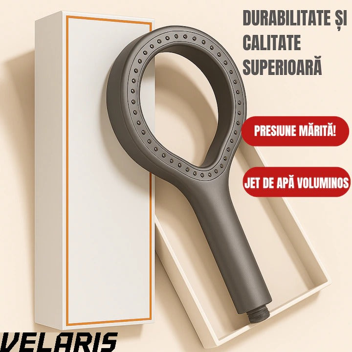 Cap de dus cu jet reglabil, flexibilitate versatila, moduri multiple de pulverizare, finisaj Gri