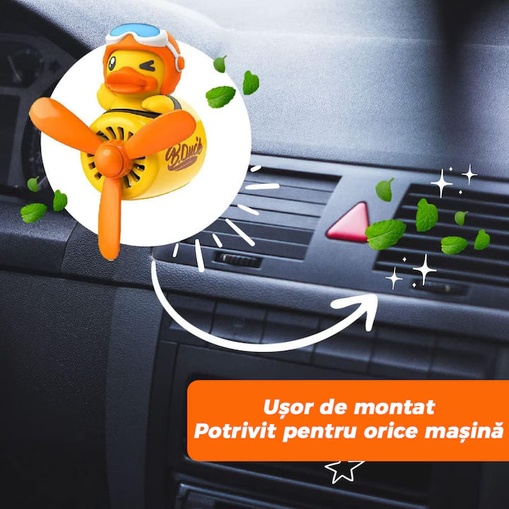 Difuzor aromă auto Rață galbena, kit 2 parfumuri cu extracte naturale
