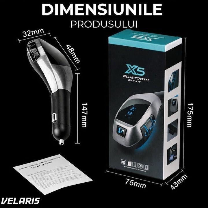 Kit auto cu modulator FM și Bluetooth, handsfree, compatibil dispozitive mobile