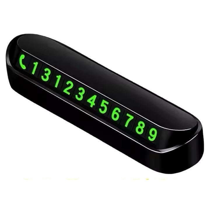 Suport numar telefon auto retractabil, negru, 13x3,5x2,6cm, cu plăci magnetice