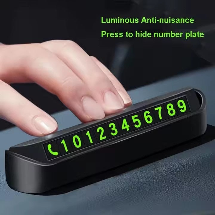 Suport numar telefon auto retractabil, negru, 13x3,5x2,6cm, cu plăci magnetice