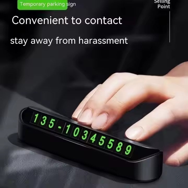 Suport numar telefon auto retractabil, negru, 13x3,5x2,6cm, cu plăci magnetice