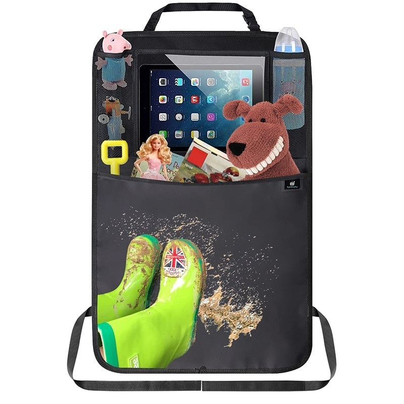 Protector scaun mașină rezistent la apă cu suport tablet și buzunare
