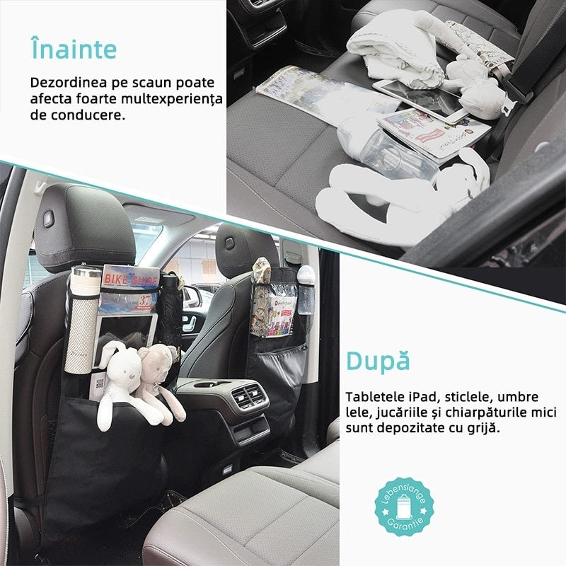 Protector scaun mașină rezistent la apă cu suport tablet și buzunare