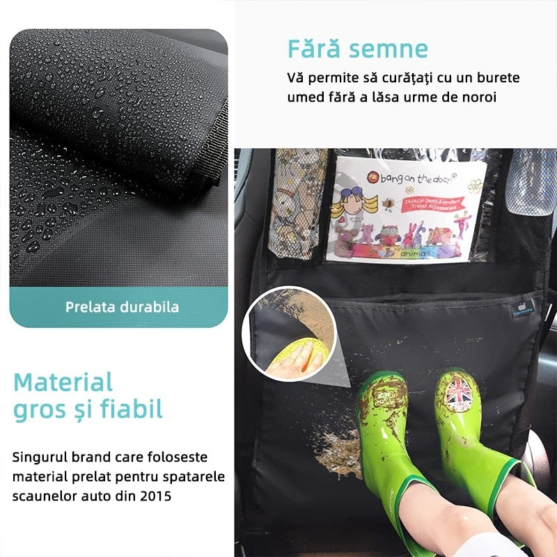 Protector scaun mașină rezistent la apă cu suport tablet și buzunare
