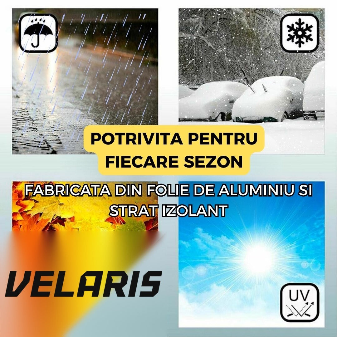 Parasolar parbriz auto față-verso, 98x146 cm, protecție UV și zăpadă, iarnă-vară