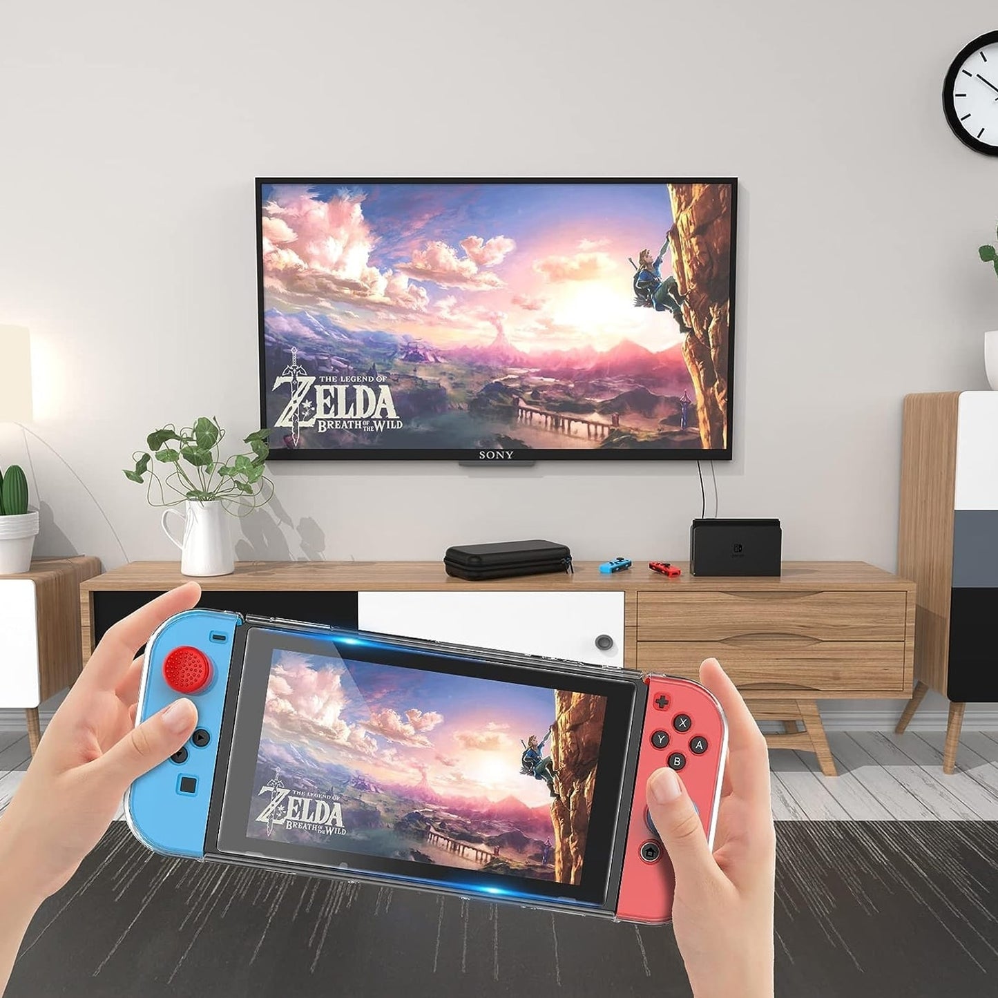Husă de transport pentru Nintendo Switch / Switch OLED, protecție completă, design compact, negru