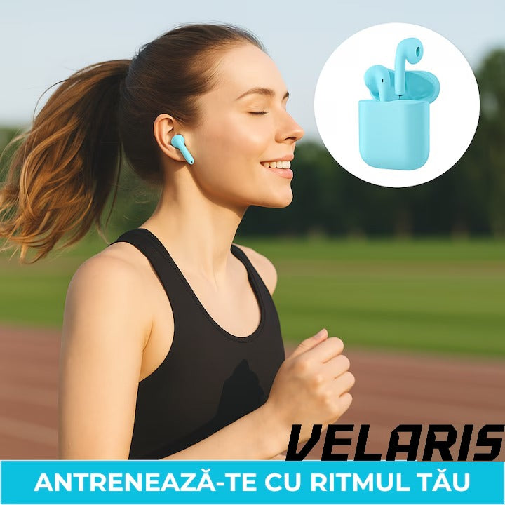 Casti wireless Freepods i18, Bluetooth 5.0, Touch Control, HiFi Sound, albastru