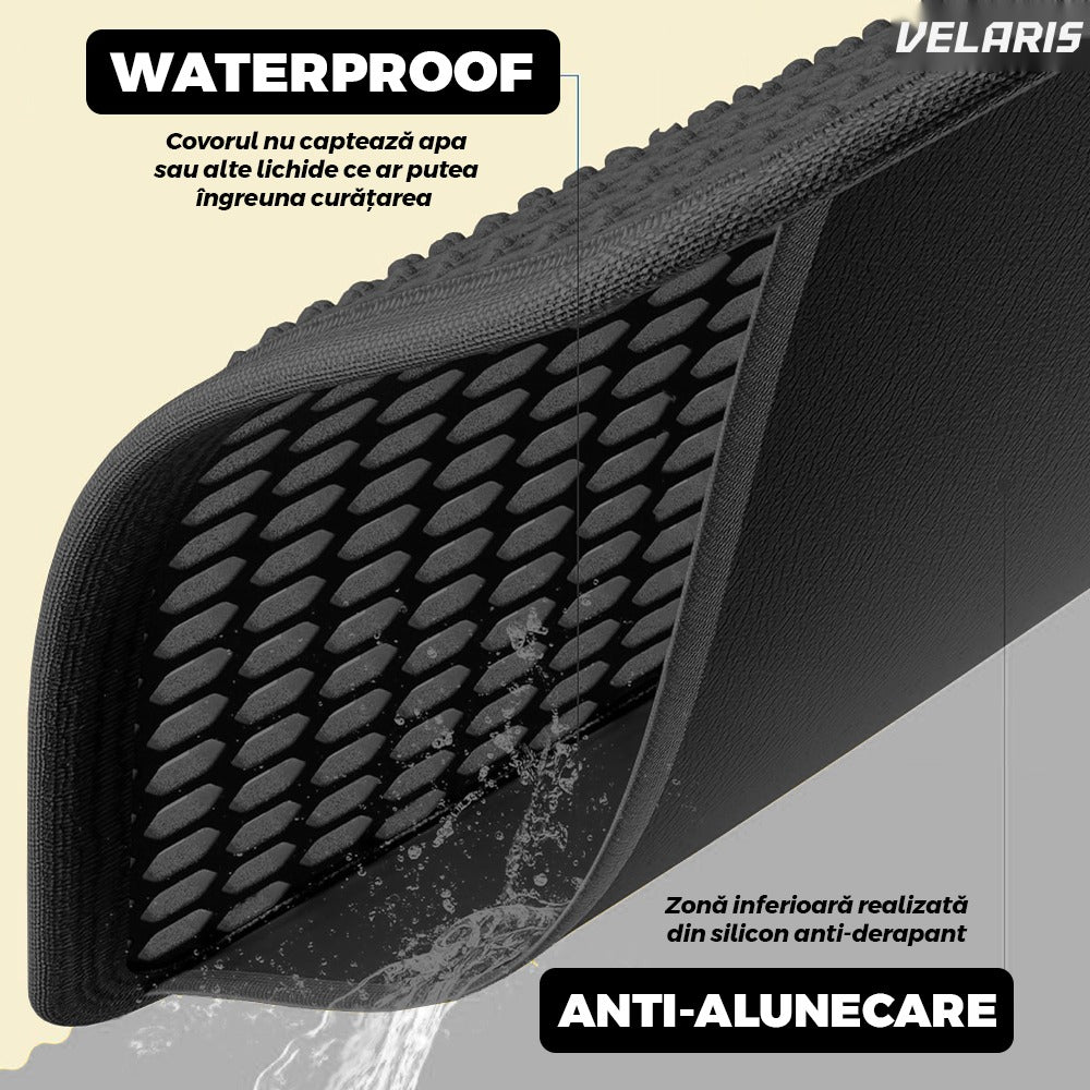 Covoraș litiera pisica 45x60 cm, negru, colector nisip waterproof