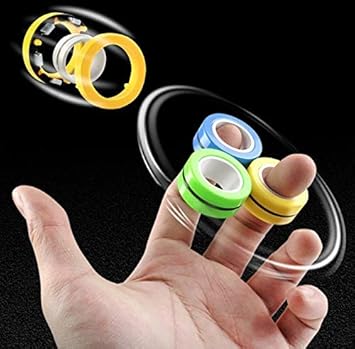 Set 3 inele magnetice antistres Fidget, Multicolor