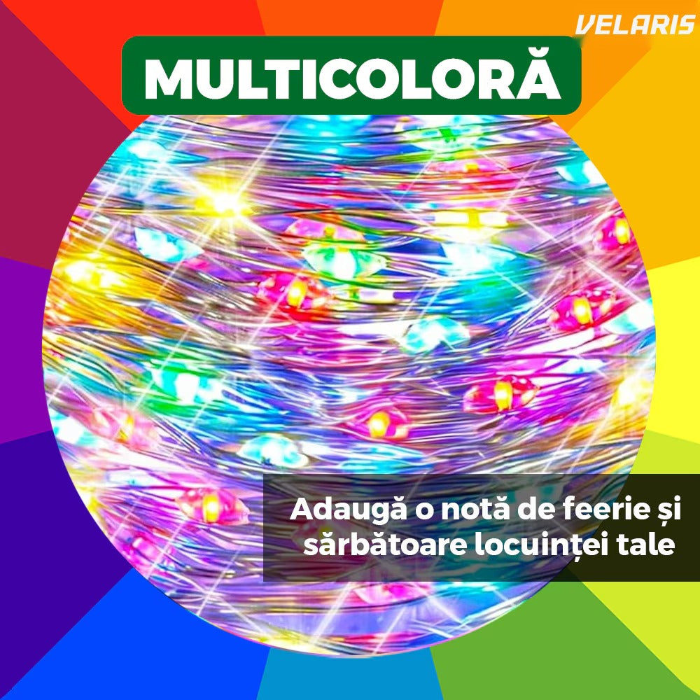 Instalație perdea Crăciun 3x3 m, model stele, 8 efecte, multicolor