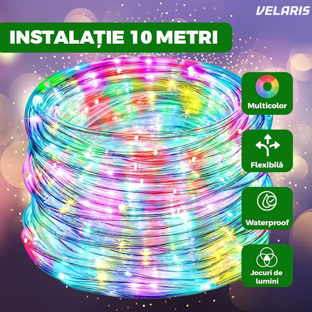 Șir luminos Crăciun 10 m, 8 efecte, multicolor, rezistent la apă