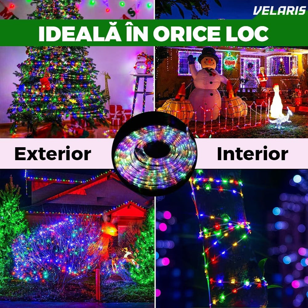 Șir luminos Crăciun 10 m, 8 efecte, multicolor, rezistent la apă