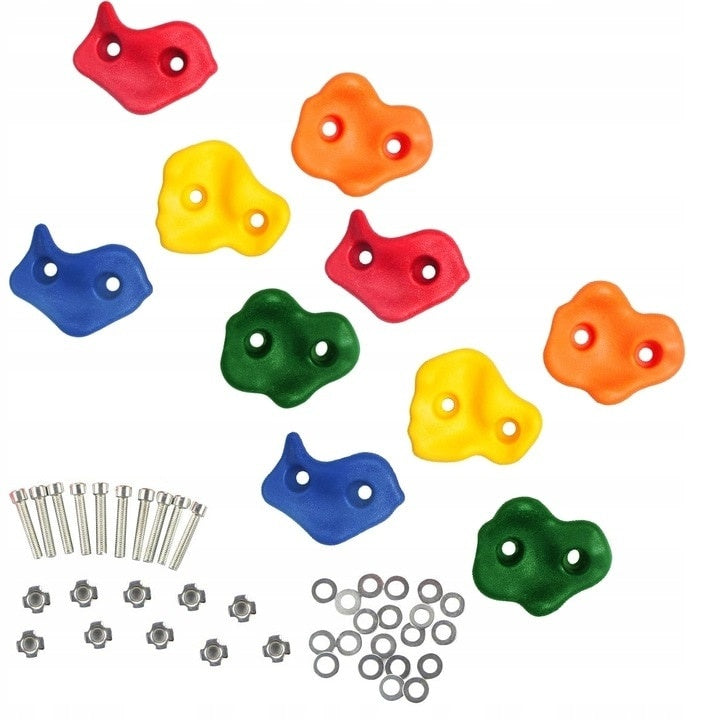 Set pietre de cățărare 10 buc multicolor pentru pereți interni și exteriori