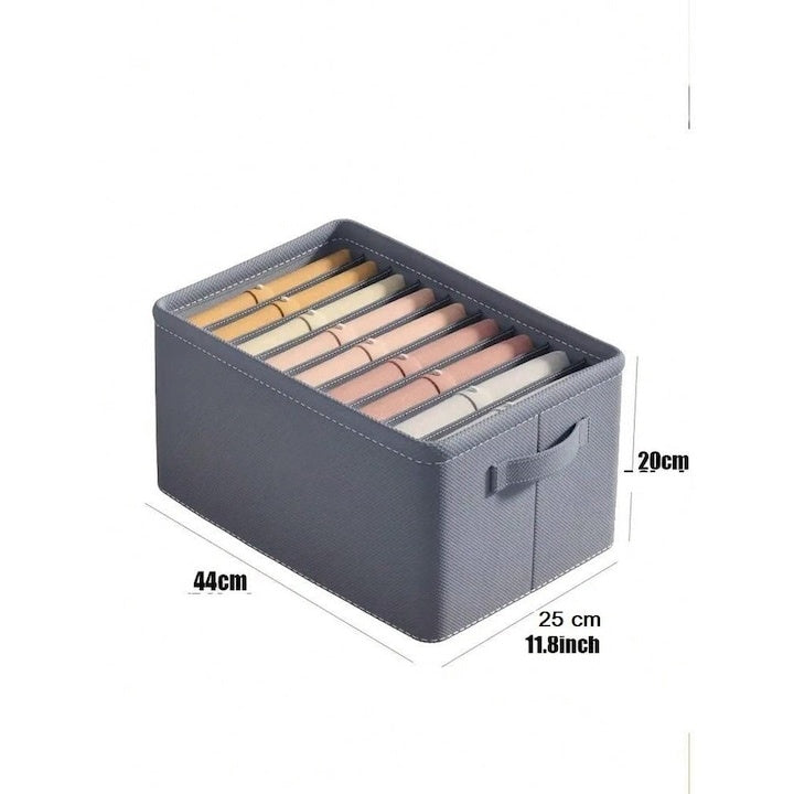 Organizator Haine, 9 Compartimente, Pliabil, Rigid, Gri, 44x25x20cm