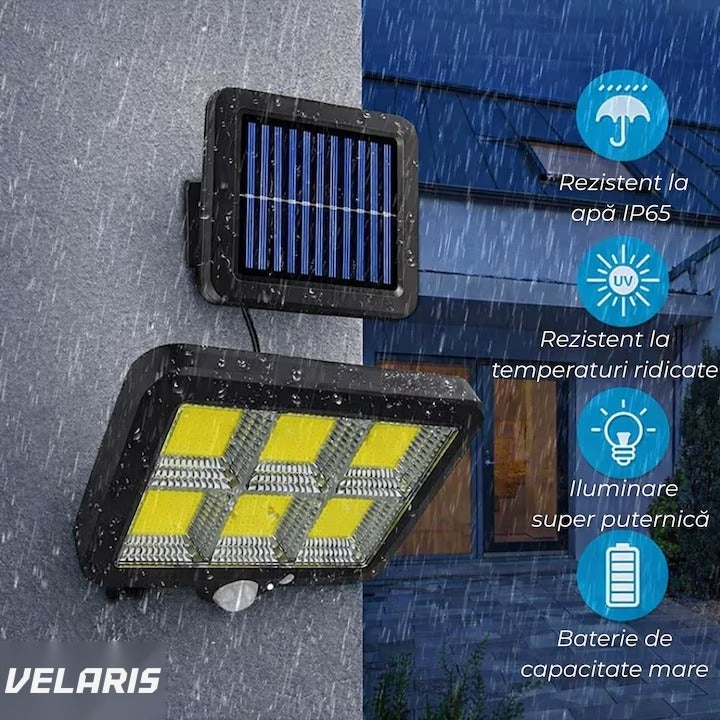 Lampă Solară COB LED 120 LED Senzor Mișcare Telecomandă Panou Ajustabil 5 m 360° IP65 30W
