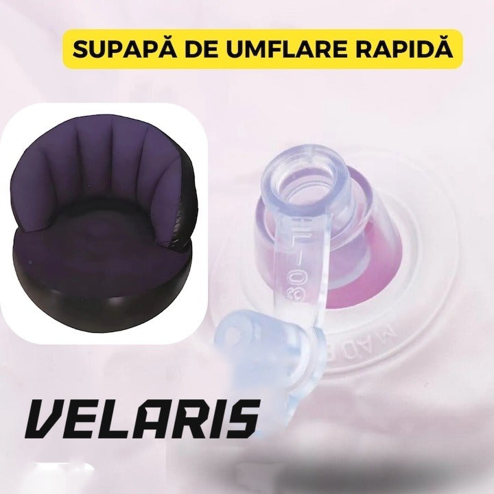 Fotoliu gonflabil cu pompă inclusă, design modern, 85x70 cm, interior și exterior, violet