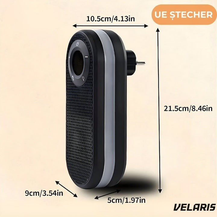 Incălzitor electric compact 500W, rotație 180°, ecran LED, telecomandă