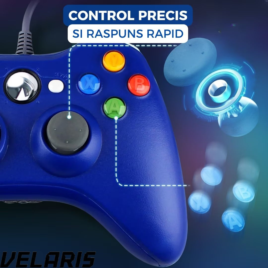 Controller Dual Shock pentru PC si Xbox 360 cu stick-uri analog vibratii realiste dualpad 8 directii conectare USB cablu 2, 5 m