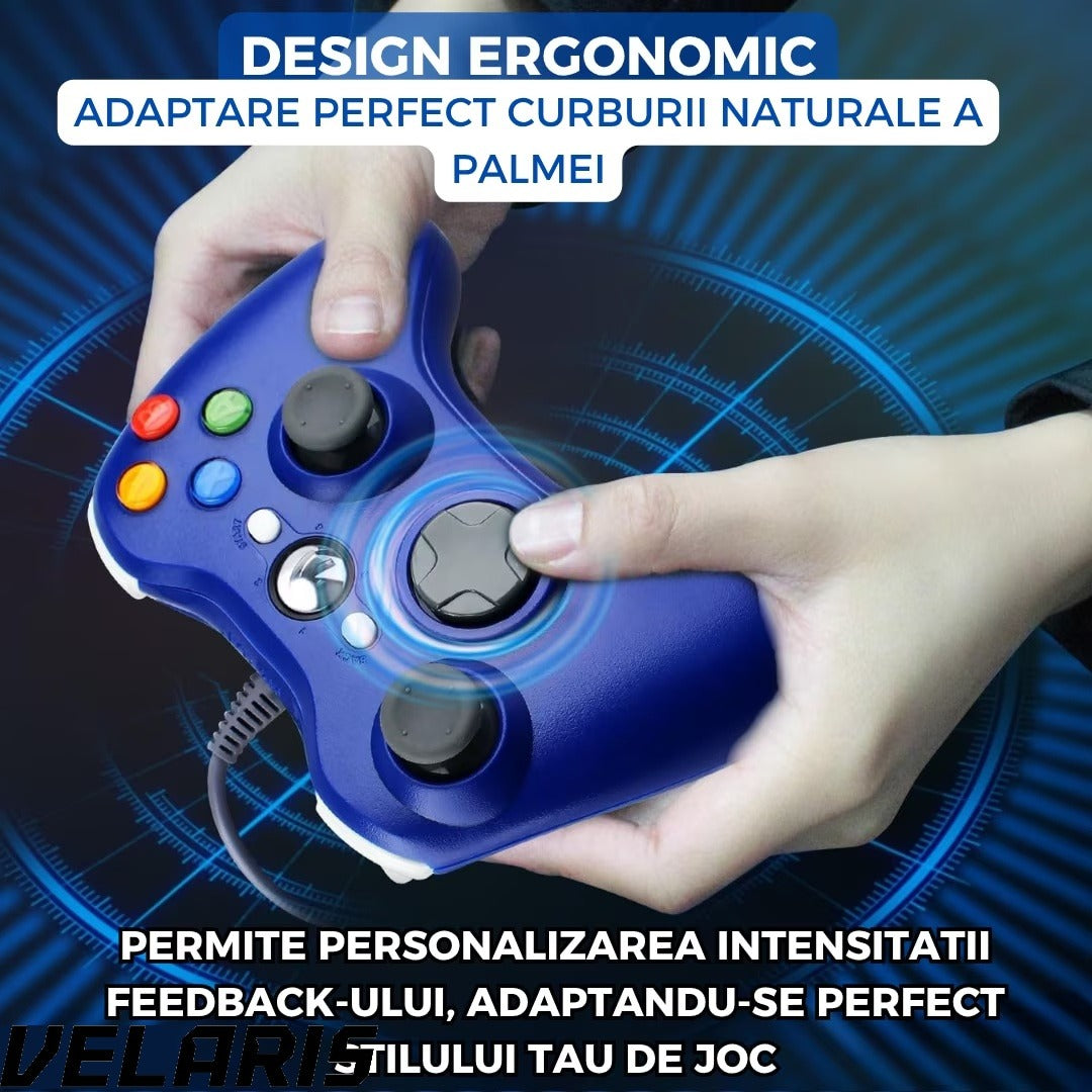 Controller Dual Shock pentru PC si Xbox 360 cu stick-uri analog vibratii realiste dualpad 8 directii conectare USB cablu 2, 5 m