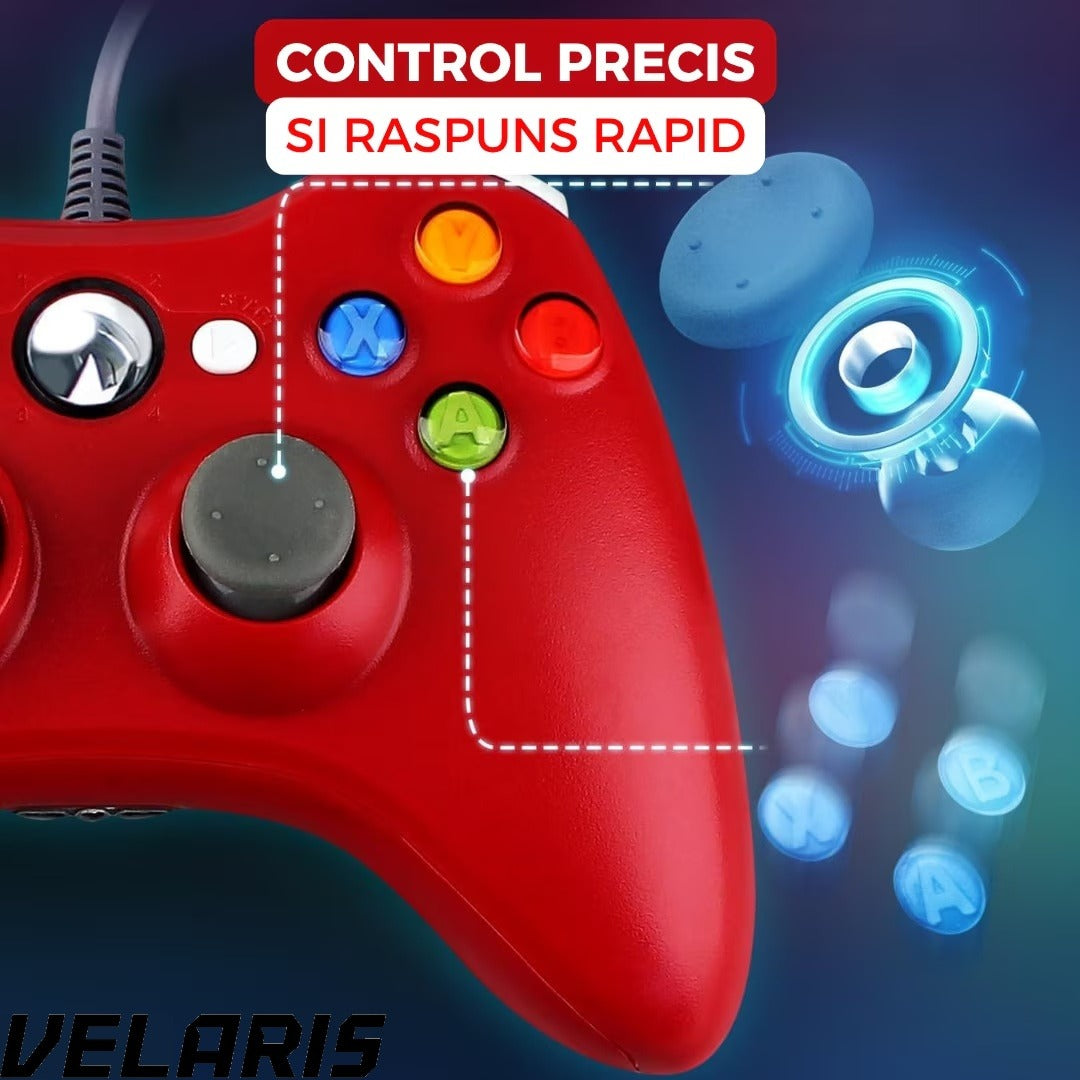Controller Dual Shock pentru PC si Xbox 360 cu stick-uri analog vibratii realiste dualpad 8 directii conectare USB cablu 2, 5 m