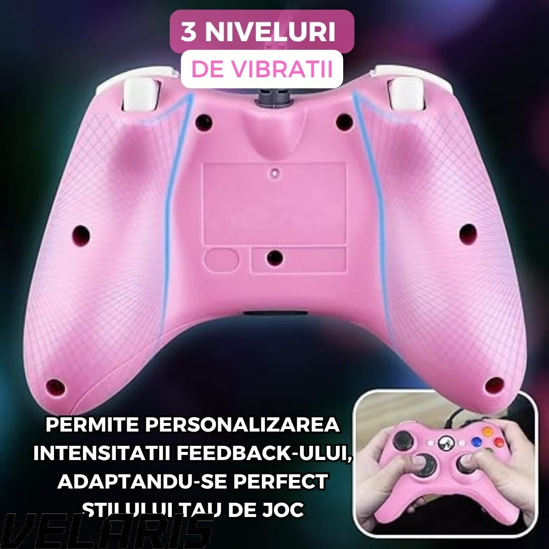 Controller Dual Shock pentru PC si Xbox 360 cu stick-uri analog vibratii realiste dualpad 8 directii conectare USB cablu 2, 5 m