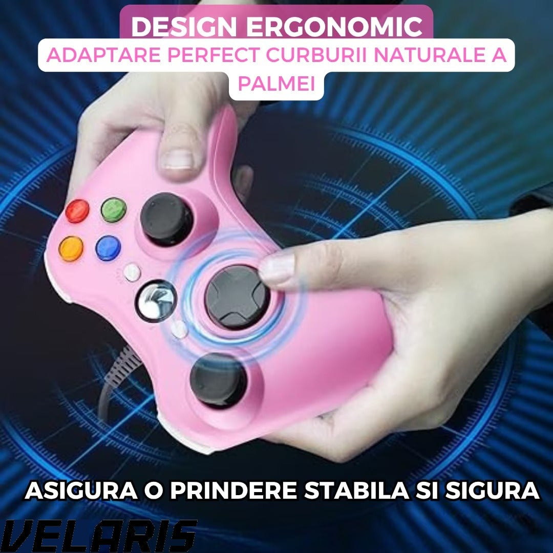 Controller Dual Shock pentru PC si Xbox 360 cu stick-uri analog vibratii realiste dualpad 8 directii conectare USB cablu 2, 5 m
