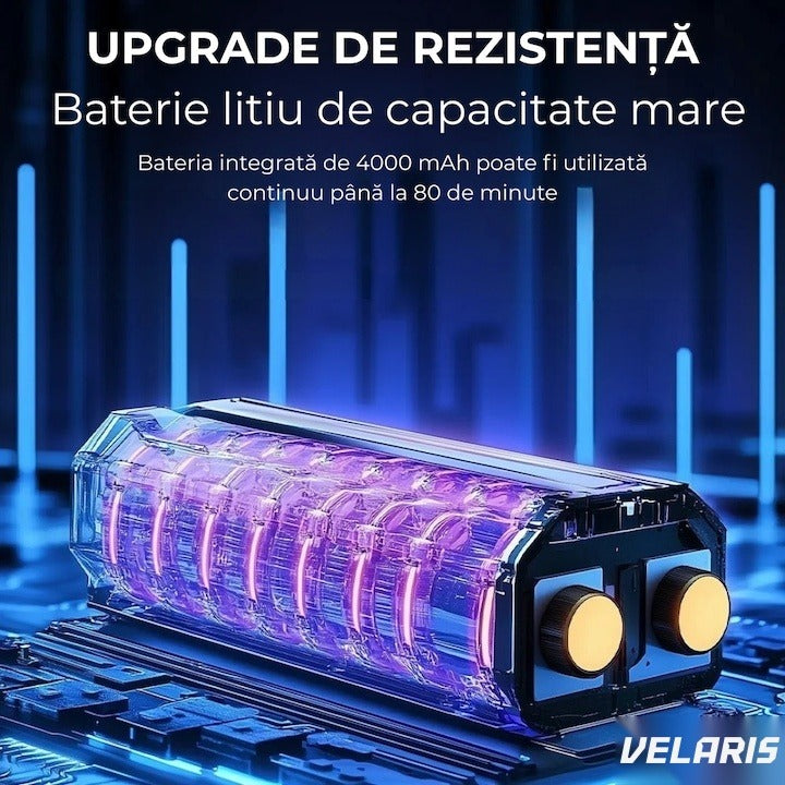 Suflantă de aer fără fir, motor 130000 RPM, baterie reîncărcabilă, debit reglabil, negru