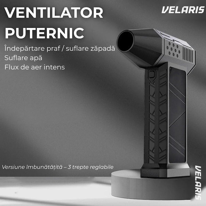 Suflantă de aer fără fir, motor 130000 RPM, baterie reîncărcabilă, debit reglabil, negru