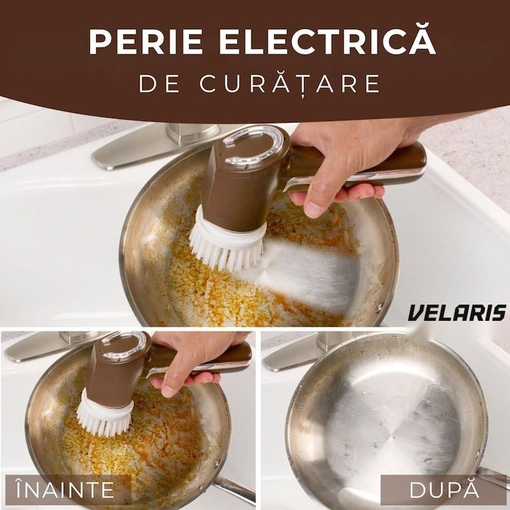 Perie electrica curatare fara fir, 350 RPM, set 5 capete schimbabile