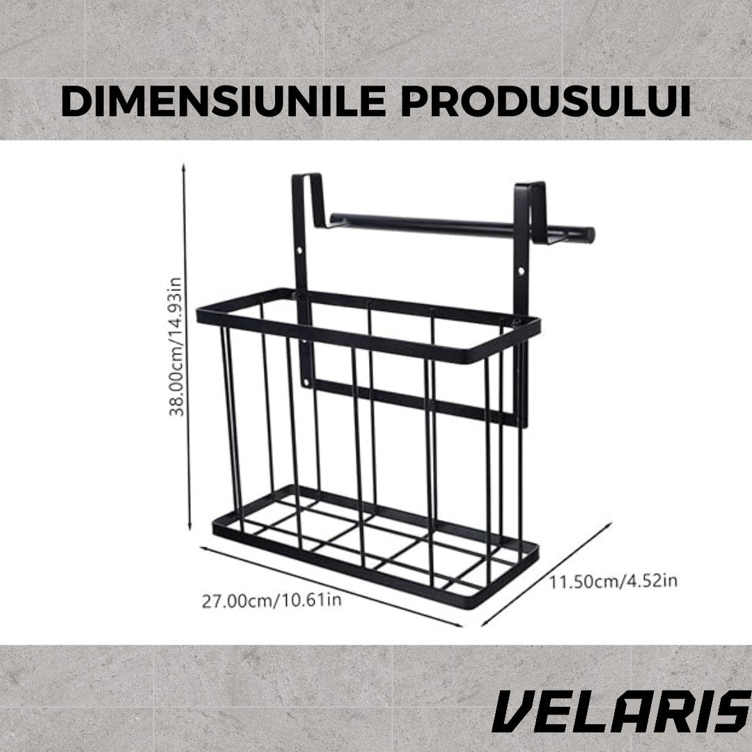 Cos metalic suspendat, organizator pentru dulap baie sau bucatarie, economisire spatiu, otel carbon, montaj simplu
