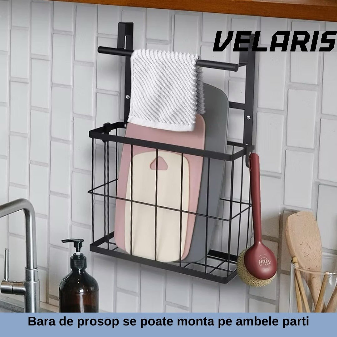 Cos metalic suspendat, organizator pentru dulap baie sau bucatarie, economisire spatiu, otel carbon, montaj simplu