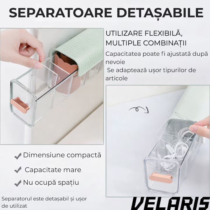 Cutie de Depozitare Montata pe Perete cu 6 separatoare, organizator Spatios si Stilat pentru lenejerie, Accesorii si produse de bucatarie