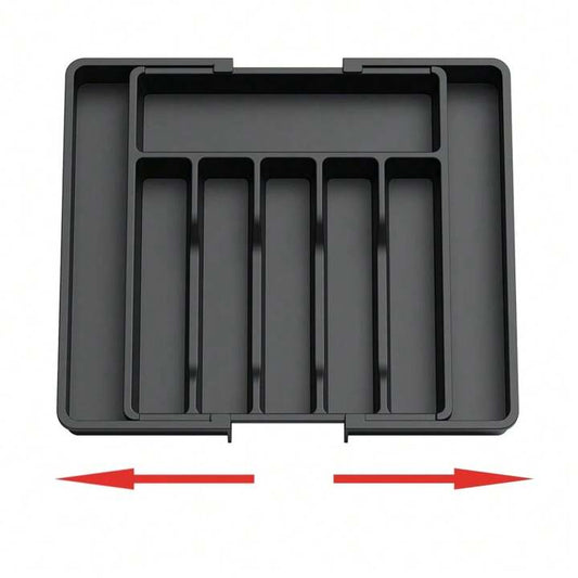Organizator tacamuri sertar extensibil 8 compartimente bloc pentru cutite detasabil negru