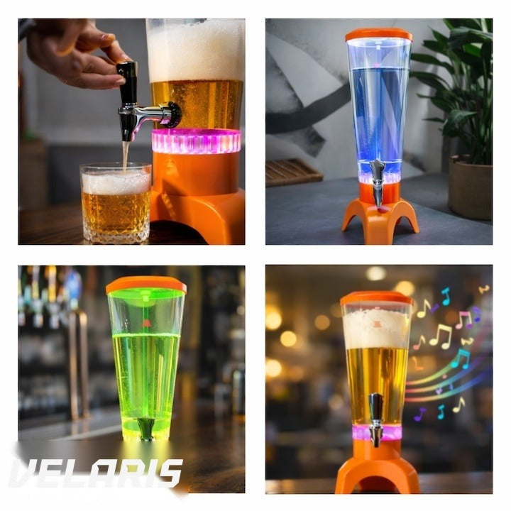 Decanter 3 litri din sticlă cu LED decorativ și difuzor Bluetooth, negru