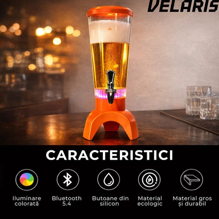 Decantor sticla 3 litri cu LED decorativ si boxa Bluetooth integrata decantor modern pentru petreceri seri relaxante si cadou