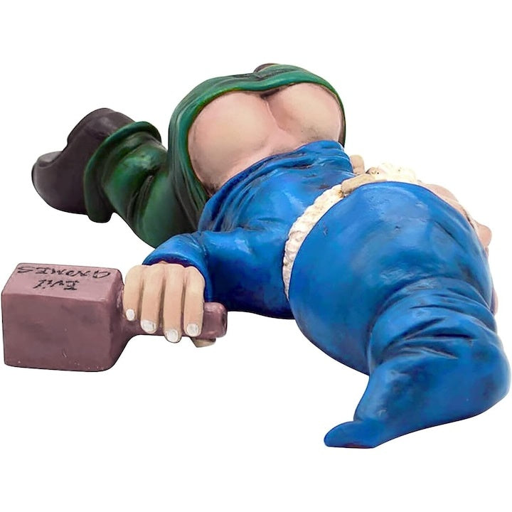 Statuetă decorativă de grădină Gnome Beat din răşină, multicolor, 15 cm