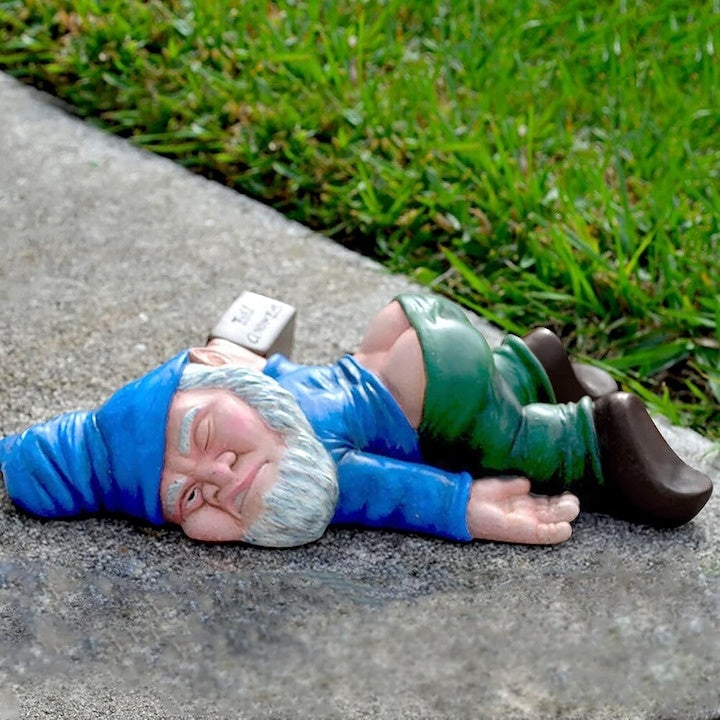Statuetă decorativă de grădină Gnome Beat din răşină, multicolor, 15 cm