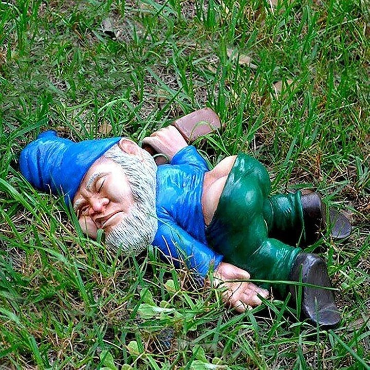 Statuetă decorativă de grădină Gnome Beat din răşină, multicolor, 15 cm