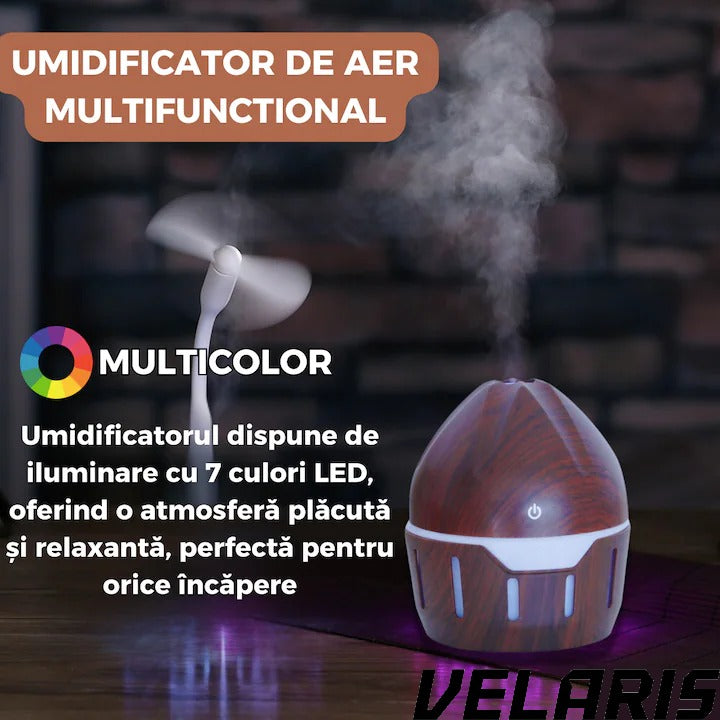 Difuzor Aromaterapie SD-071 cu Umidificator, 130 ml, Lumini LED, Maro