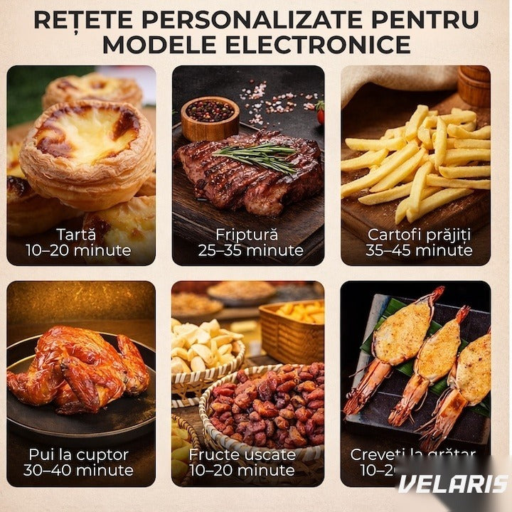 Friteuză aer cald 3 în 1 fără ulei 12 L 1700W, control tactil 11 programe, negru-auriu
