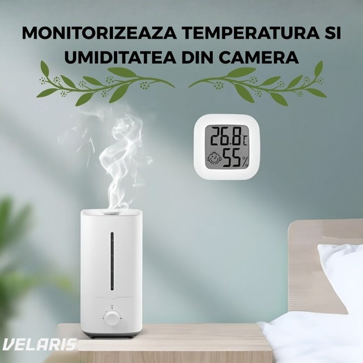 Termometru și higrometru digital cu afișaj LCD, indicator confort, baterie inclusă
